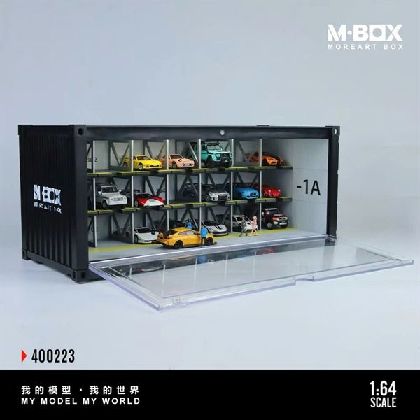  Hộp trưng bày container mô phỏng garage 3 tầng Parking Garage Scene kích thước 38.7cm x 16cm x 16.5cm tỉ lệ 1:64 Moreart box MBox MB400223 