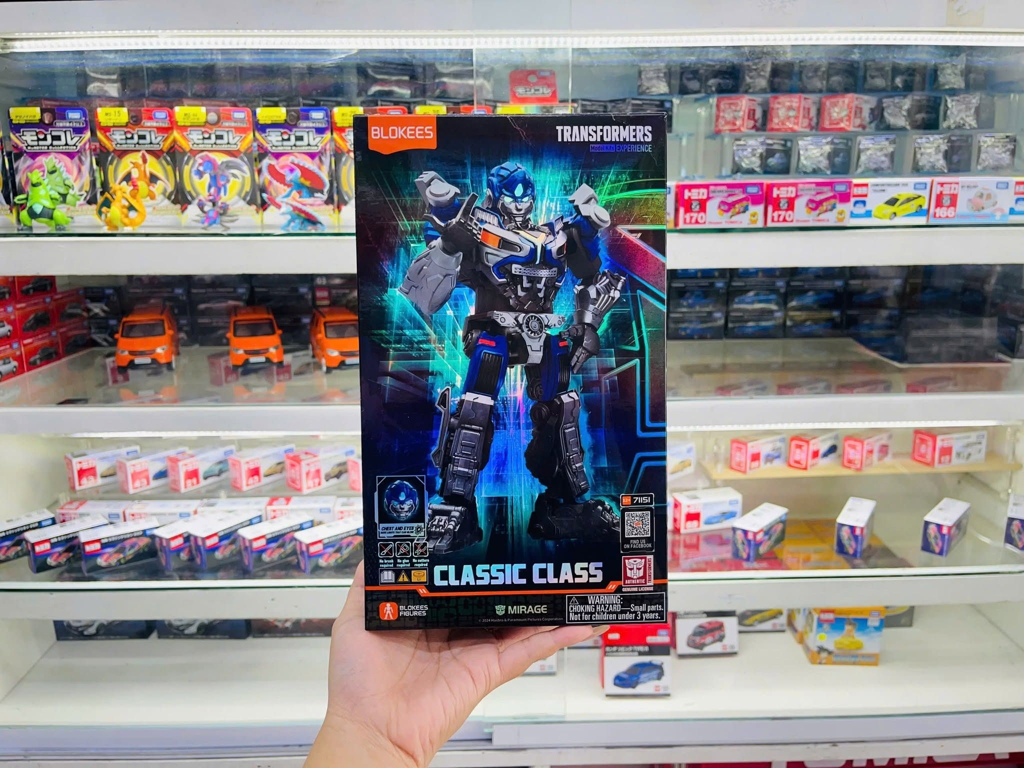  Mô hình lắp ráp có đèn serries Transformers Classic Class(CC) 06 Mirage (Luminous Eyes & Chest) 10cm Blokees 71151 