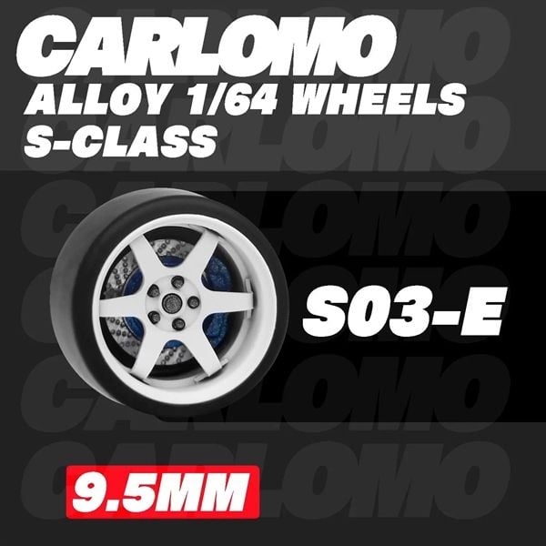  Phụ kiện độ bánh cho xe mô hình Carlomo Wheels S-Class kích thước 9,5mm bằng kim loại tỉ lệ 1:64 Carlomo S0 