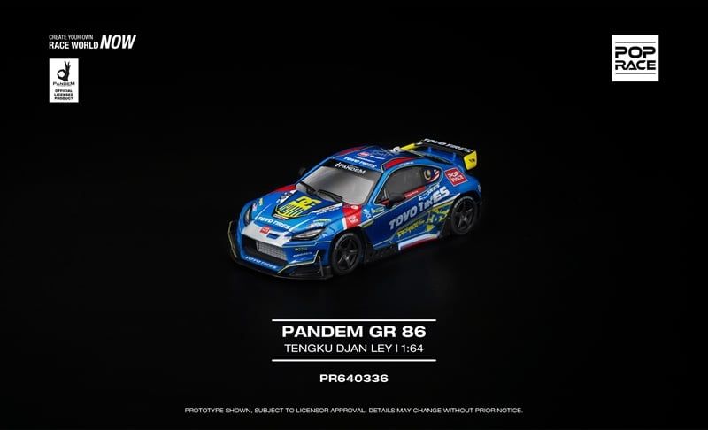  Mô hình xe Toyota Pandem Gr 86 Tengku Djan Ley tỉ lệ 1:64 Pop Race PR640336 