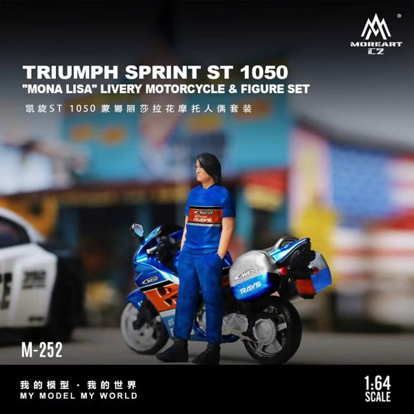  Mô hình xe và nhân vật Triumph ST1050 Mona Lisa tỉ lệ 1:64 Moreart MO222252 