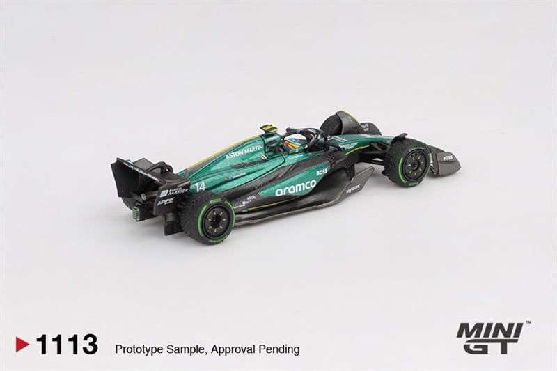  Mô hình xe đua F1 Aston Martin AMR24 #14 Fernando Alonso 2024 F1 2024 Canadian GP tỉ lệ 1:64 MiniGT MGT01113 