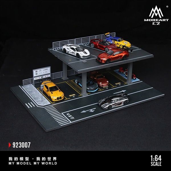  Hộp trưng bày mô phỏng bãi đỗ xe 2 tầng lắp ghép Steel Frame Structure Platform Parking Scene G tỉ lệ 1:64 MoreArt MO923007 