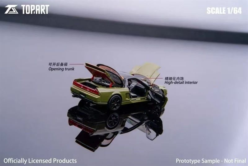  Mô hình xe Honda NSX-R NA1 full open Olive green limited 2026 tỉ lệ 1:64 TopArt TAO640010 