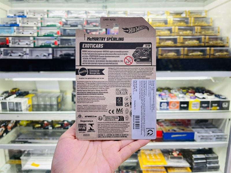  Mô hình xe McMurtry Speirling blue 55.9 Hotwheels kim loại có bản quyền chính hãng tỉ lệ 1:64 C4982-MU 