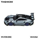  Đồ trang trí để bàn (Mô hình ô tô) Kích thước (10*3,6*4,5)CM +/-10%)CM +/- 10% (tỉ lệ 1:64) hiệu Time micro - 992 GT3 RS Polar Gray TM644648 