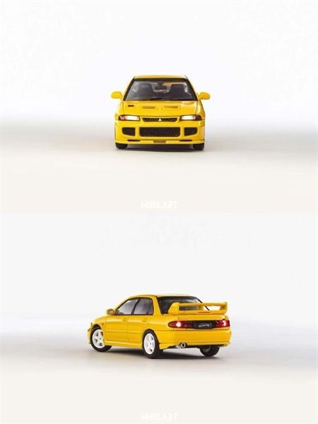  Mô hình xe Mitsubisbi Evo3 Yellow (Lighting Function) tỉ lệ 1:64 Whelart H-0034 