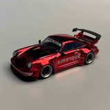  Mô hình xe Porsche 964 RWB crom red Supreme tỉ lệ 1:64 Flame model OT64763 