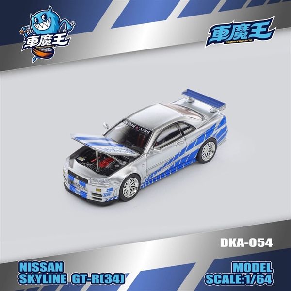  Mô hình xe Skyline GT-R R34 Z-Tune Fast and Furious Paul Livery tỉ lệ 1:64 Demon King Auto DKA-054 