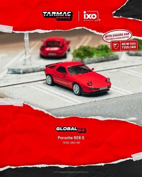  Mô hình xe Porsche 928 S, Red tỉ lệ 1:64 Tarmac Works T64G-083-RE 