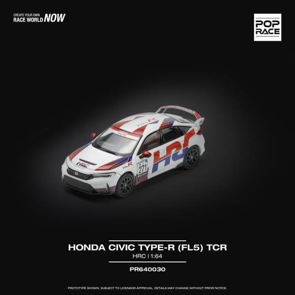  Mô hình xe Honda Civic Type-R (Fl5) Tcr - Hrc tỉ lệ 1:64 Poprace PR640030 
