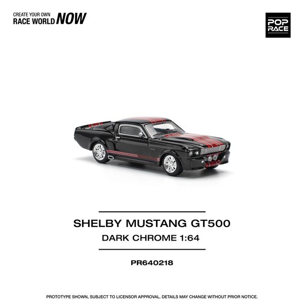  Mô hình xe Ford Mustang Shelby GT500 Dark crome tỉ lệ 1:64 Poprace PR640218 