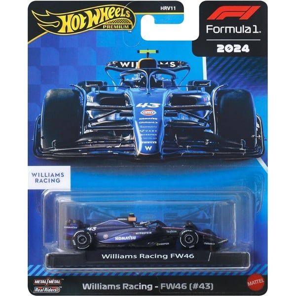  Mô hình xe Williams Racing FW46 #43 Formula 1 tỉ lệ 1:64 Hotwheels Premium JBM20 