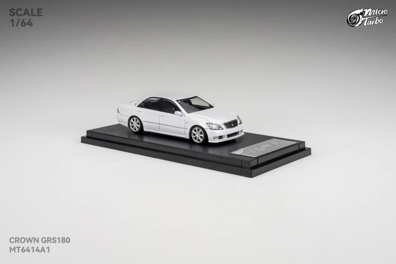 Mô hình xe tỉ lệ 1:64Toyota Crown Athlete GRS184 Metallic White Limited To 999pcs Micro Turbo MT6414A1 