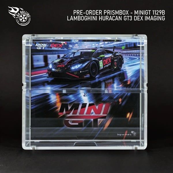  Hộp trưng bày mô hình Lamborghini Huracán GT3 EVO2 No. 45 DEX Imaging 2024 IMSA Daytona 24 Hrs tỉ lệ 1:64 PRISMBOX MN1129 