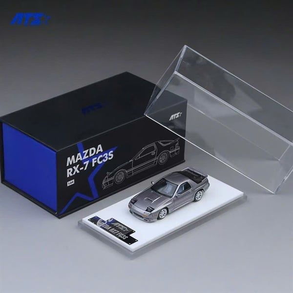  Mô hình xe Mazda RX7-FC3S - Silver Gray tỉ lệ 1:64 ATS (AITES) ATS880203 