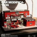  Hộp trưng bày mô phỏng FIRE TRUCK CONTAINER REPAIR GARAGE kích thước 29.5x19.7x11.8cm tỉ lệ 1:64 Shou Cang OT64827 
