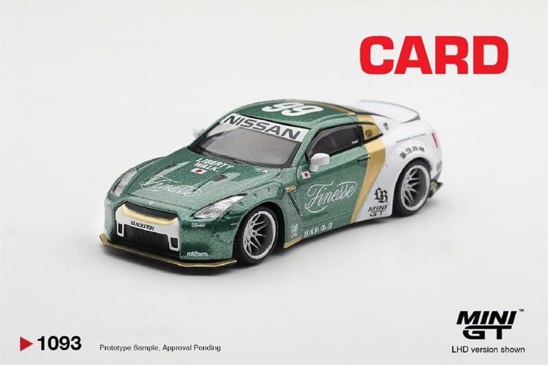  Mô hình xe Nissan GT-R (R35) LB★WORKS Type 1 Custom Ducktail Auto Finesse bản card tỉ lệ 1:64 MiniGT MGT01093 