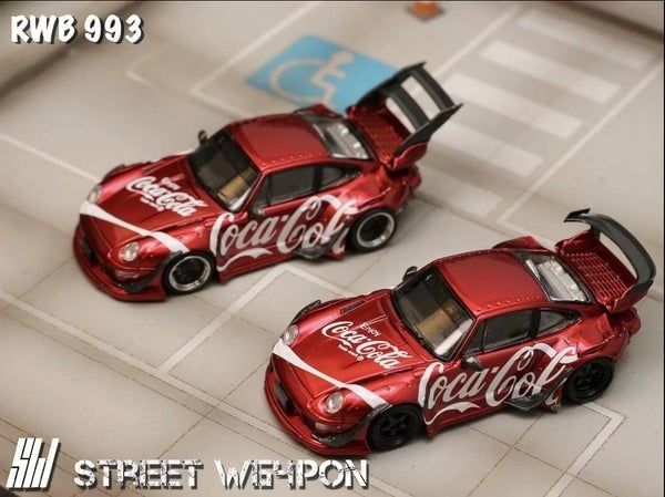  Mô hình xe Porsche RWB 993 Coca Cola Livery (2 Versions) tỉ lệ 1:64 Street Weapon model OT64745 