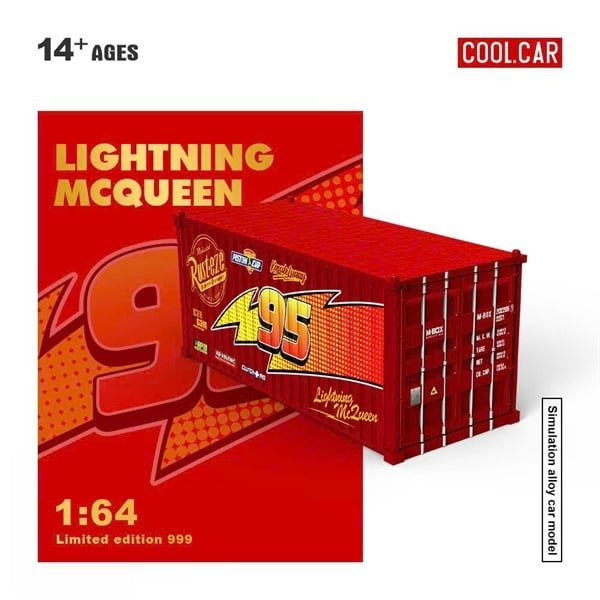  Mô hình thùng container custom Lightning McQueen Paint bằng kim loại tỉ lệ 1:64 Cool car CC640163 