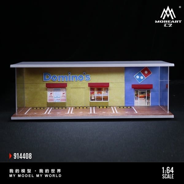  Hộp trưng bày mô phỏng cửa hàng Domino's có đèn kích thước 30x13.3x10cm tỉ lệ 1:64 MoreArt MO914408 