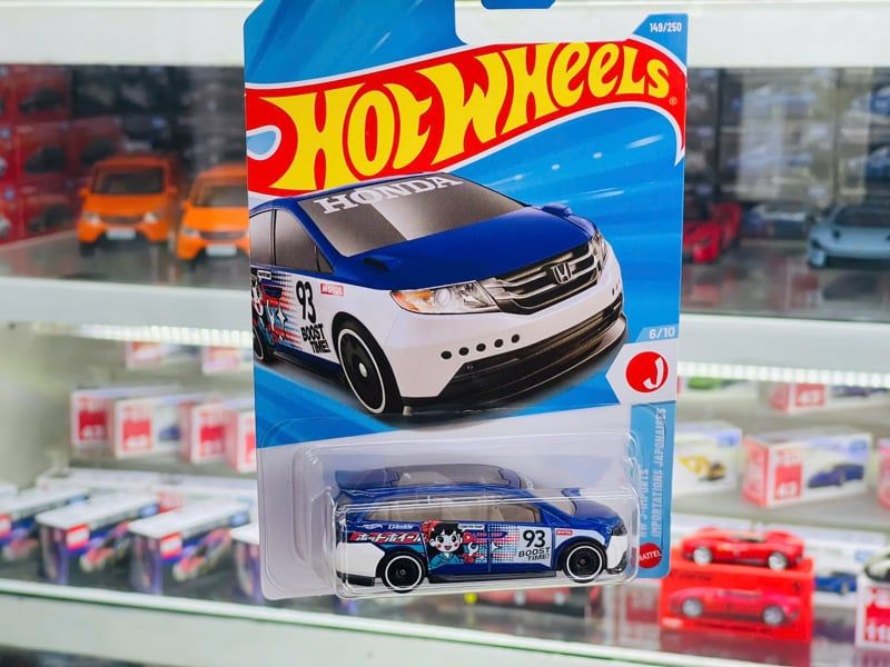  Mô hình xe Honda Odyssey white blue GReddy Hot Wheels kim loại có bản quyền chính hãng tỉ lệ 1:64 C4982-HD 