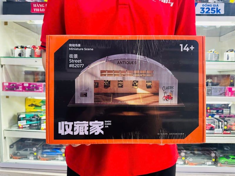  Hộp trưng bày mô phỏng garage nhà kho kích thước tỉ lệ 1:64 Shou Cang Jia SCJ82077 
