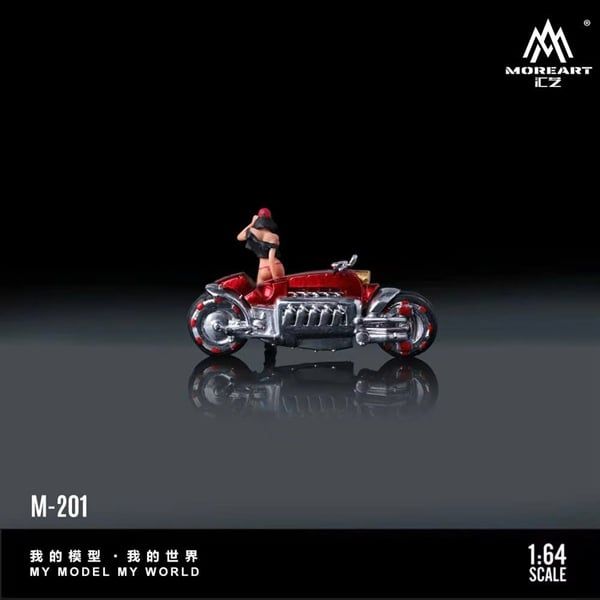  Mô hình nhân vật và xe Dodge Tomahawk World's Fastest Motorcycle red bikini tỉ lệ 1:64 MoreArt MO222201 