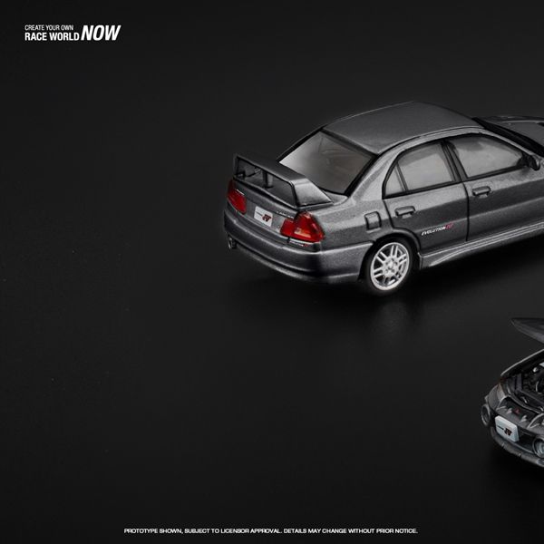  [Hàng Loose] Mô hình xe Mitsubishi Lancer Evolution Iv Dark Grey tỉ lệ 1:64 PopRace PR640327 