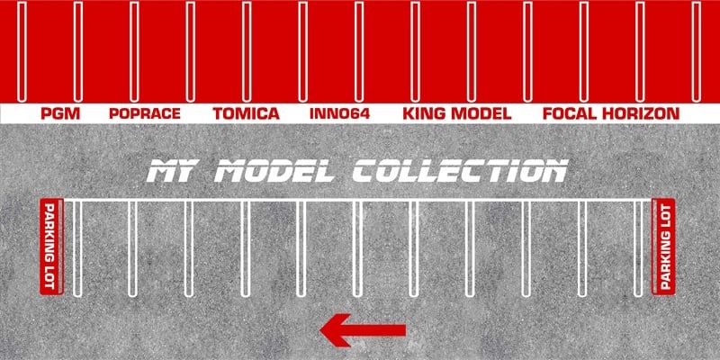  Phụ kiện thảm sa bàn chống trượt mô phỏng diorama bãi đỗ xe/ Parking lot red/gray 60x30cm tỉ lệ 1:64 Autono1 PT013 