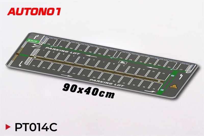  Phụ kiện thảm sa bàn chống trượt mô phỏng diorama bãi đỗ xe/ Parking lot đường xe chạy kích thước 90x40cm cho mô hình xe 1:64 Autono1 PT014 