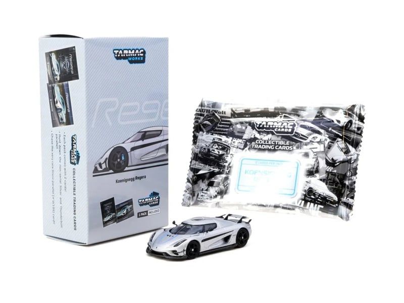  Mô hình xe Koenigsegg Regera Silver Metallic/Blue tỉ lệ 1:64 Tarmac Works T64G-TL017-SL 