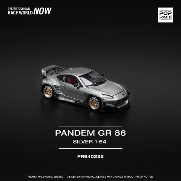 [Hàng Loose] Mô hình xe Rocket Padem GR86 - silver (New tooling) tỉ lệ 1:64 Poprace PR640235L 