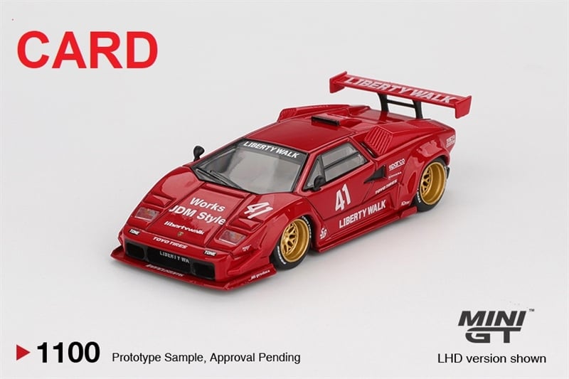  Mô hình xe ô tô Lamborghini Countach LB-WORKS Red bản card tỉ lệ 1:64 MiniGT MGT01100-BL NO CHASE CAR 