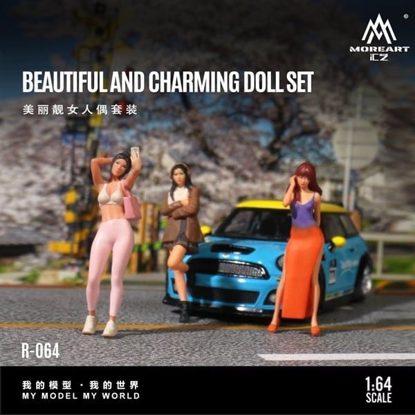  Mô hình set nhân vật 3 cô gái Beautiful and Charming Doll Set Simulation tỉ lệ 1:64 More Art MO223064 