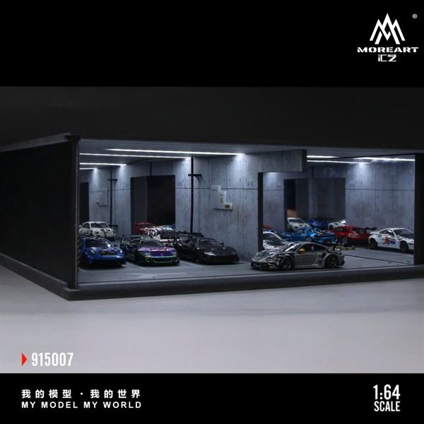  Hộp trưng bày mô phỏng Underground Parking Garage Series Light-Up kích thước 30cm x 30cm x 10cm tỉ lệ 1:64 MoreArt MO915007 