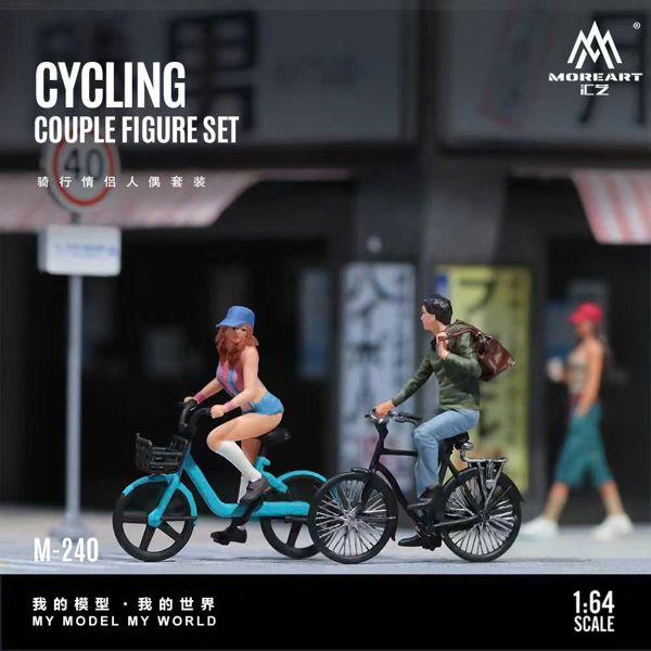  Set nhân vật figure xe đạp “Riding Couple” Resin Figure Set tỉ lệ 1:64 MoreArt MO222240 