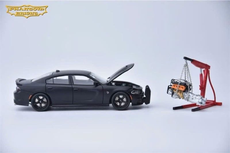  Mô hình xe Dodge Charger SRT Hellcat Matt Black Color tỉ lệ 1:64 Phantom Knight PK model OT64760 