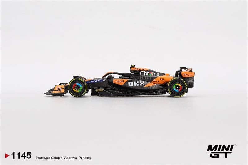  Mô hình xe McLaren MCL38 #4 Lando Norris 2024 F1 2024 Hungarian GP 2nd Place bản card tỉ lệ 1:64 MiniGT MGT01145 NO CHASE CAR 