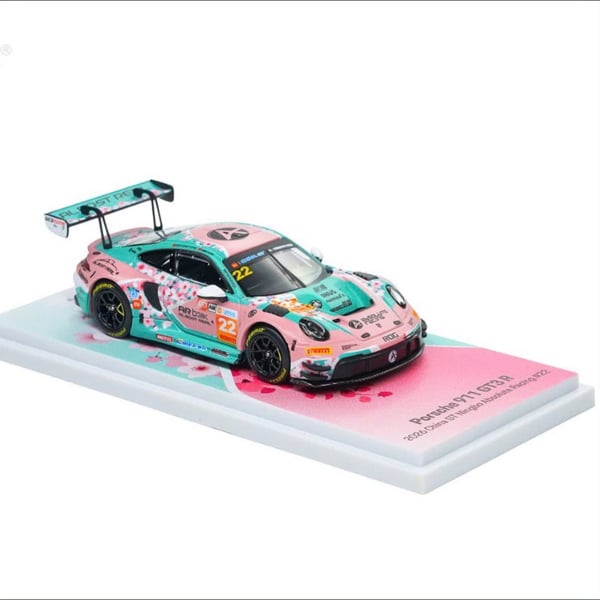  Mô hình xe Porsche 911 GT3 R 2026 China GT Ningbo Absolute Racing 22# Pink PeachBlossom Livery tỉ lệ 1:64 AR box 640007001 