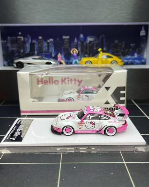  Mô hình xe Porsche RWB 993 Hello kitty Livery ver 2 tỉ lệ 1:64 XKE Model OT64571 