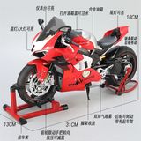  Mô hình xe Ducati V4 Superleggera có động cơ - Nồi quay được - phun khói khi vặn ga - kèm ben nâng tỉ lệ lớn 1:7 M92334 Alloy model MT06006 