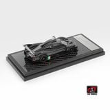  Mô hình xe Pagani Huayra R Diecast Model Glossy Black Carbon Fiber with Italian Strips tỉ lệ 1:64 LCD LCD64028-CBI 