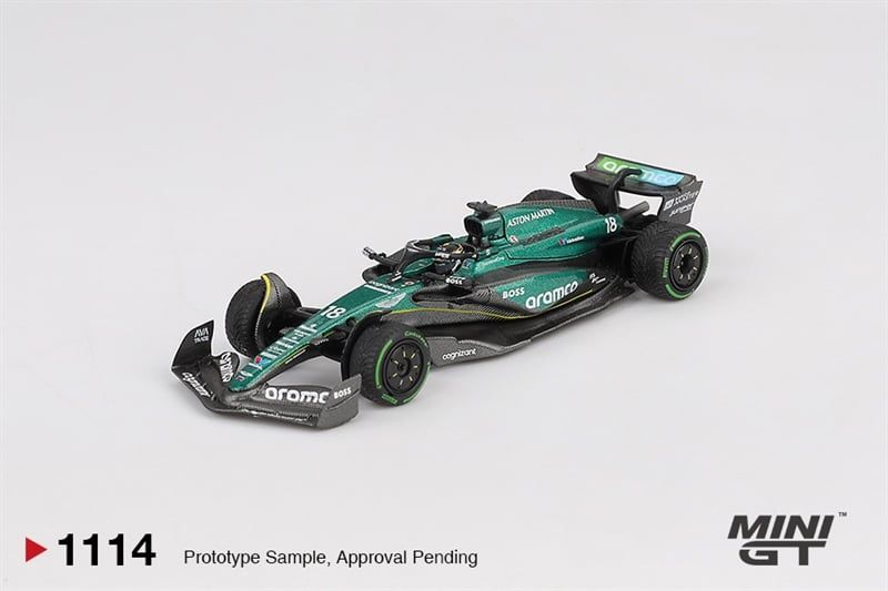  Mô hình xe đua F1 Aston Martin AMR24 #18 Lance Stroll 2024 F1 2024 Canadian GP card tỉ lệ 1:64 MiniGT MGT01114 No Chase 