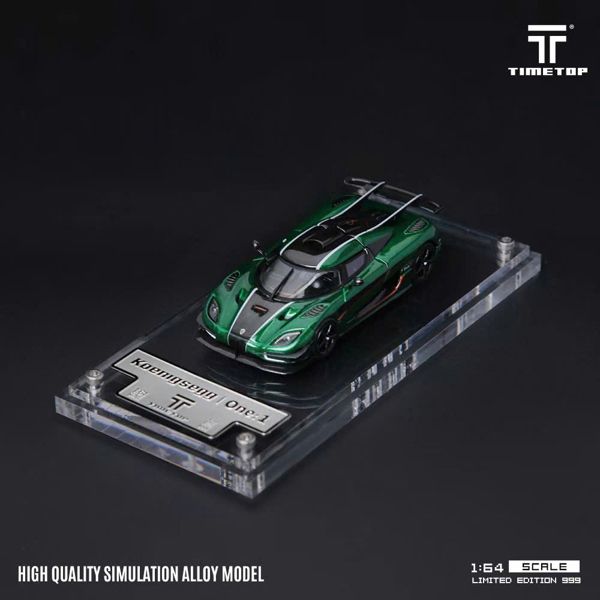  Mô hình xe ô tô Koenigsegg One:1 Green mở được nắp máy tỉ lệ 1:64 Timetop TT644813 