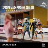  Mô hình nhân vật set 4 người Custom Mask Doll Set Resin tỉ lệ 1:64 Moreart MO223072 