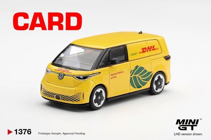  Mô hình xe Volkswagen ID. Buzz DHL Electric tỉ lệ 1:64 MiniGT bản Card MGT01376 
