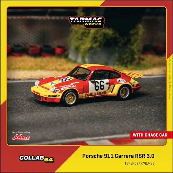  Mô hình xe Porsche 911 Carrera RSR 3.0 24h Le Mans tỉ lệ 1:64 Tarmac Works T64S-024-74LM66 