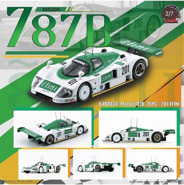  Mô hình xe đua Mazda 787B – JSPC #201 EFINI race tỉ lệ 1:64 BMC model 64B0434 