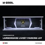  Hộp trưng bày mô phỏng diorama garage trưng bày xe Lamborghini Paint Scheme Parking Lot kích thước 30x13.3x10cm tỉ lệ 1:64 M Cool MC914924 